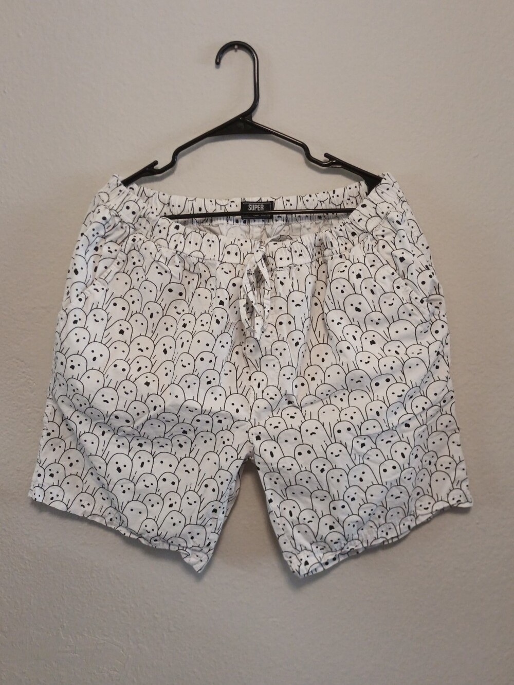 Black and White Ghost Swim Shorts